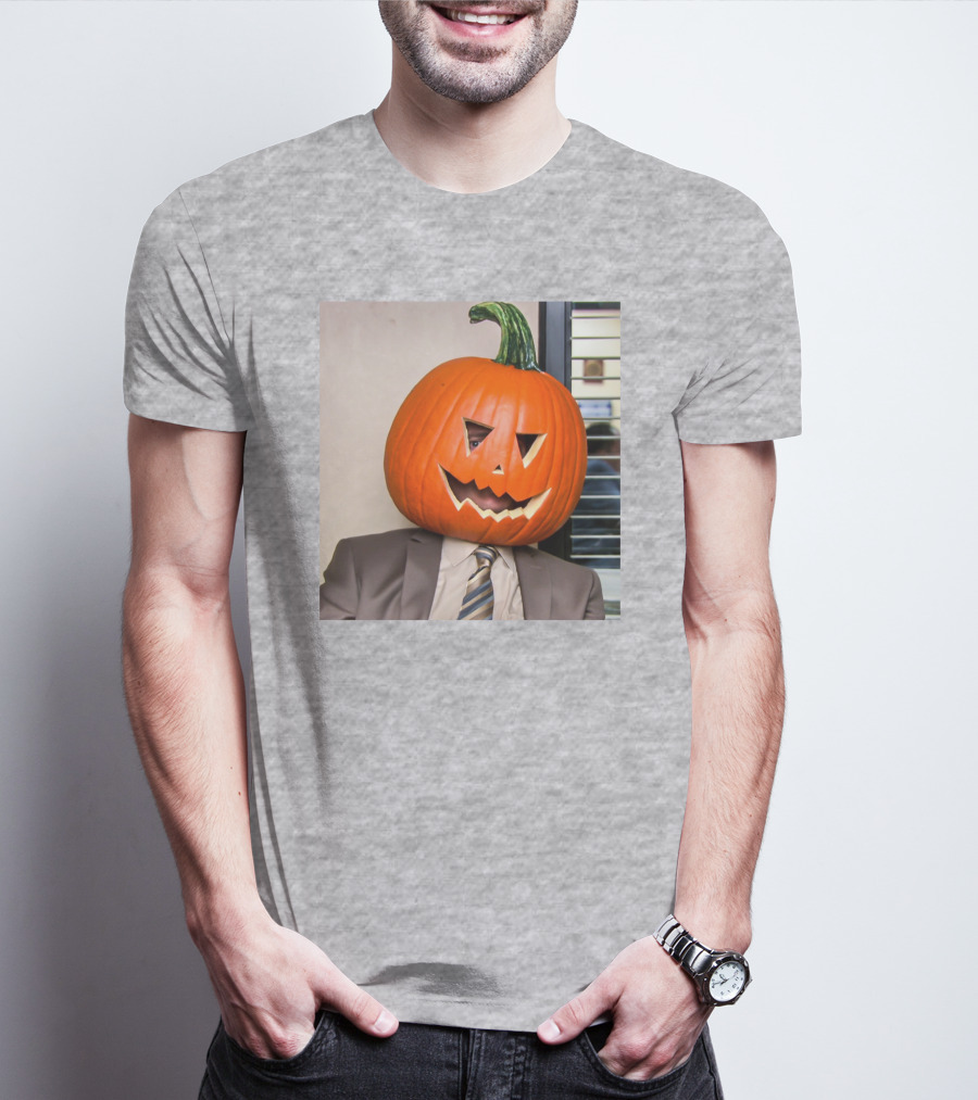 Office Halloween Pumpkin Head Costume T-Shirt