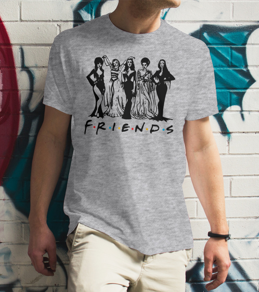 Horror Friends Squad Gothic Icons In Classic TV Show T-Shirt