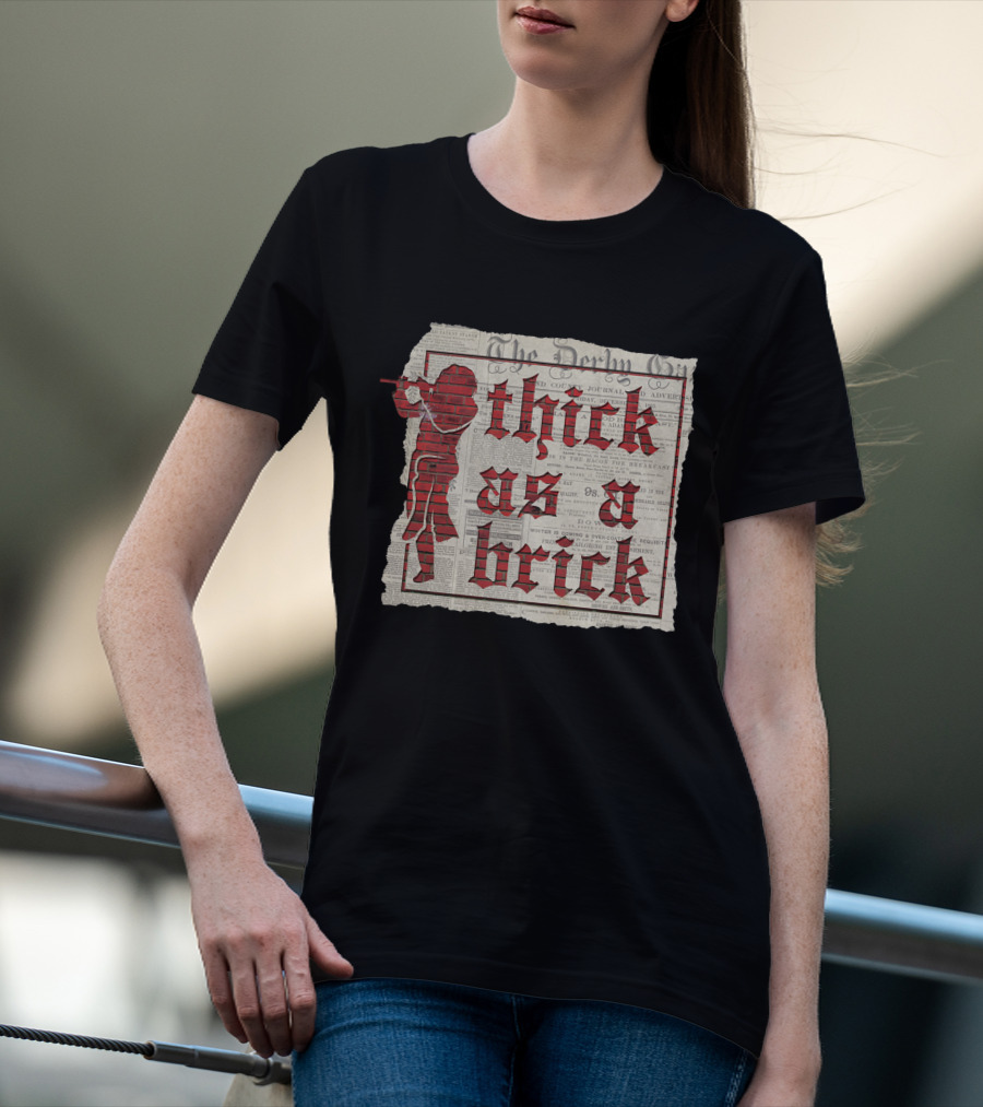 Thick As A Brick Newspaper Red Flute Player T-Shirt