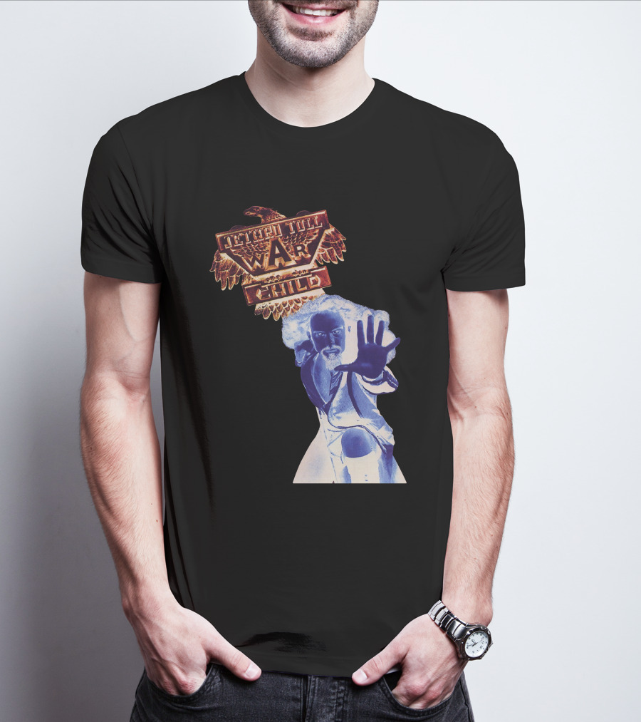 Jethro Tull War Child Eagle Motif With Reaching Figure T-Shirt