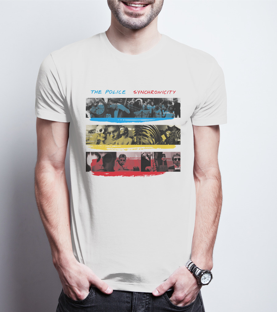 The Police Synchronicity Album Art Stripes T-Shirt