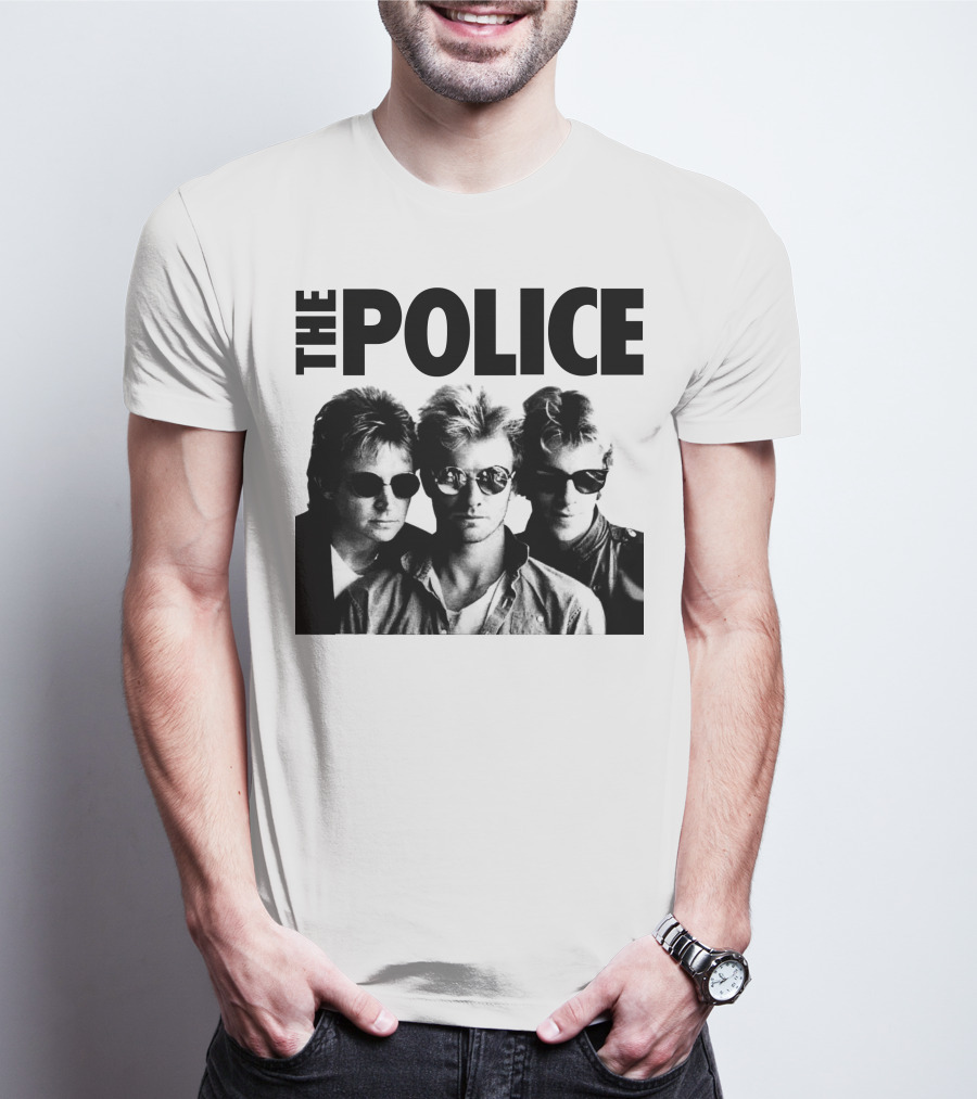 The Police Band Black And White Photo T-Shirt