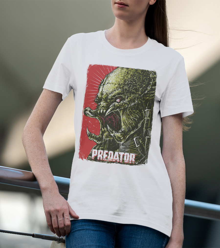 Predator Alien Creature Stylized Artwork Vintage Film T-Shirt