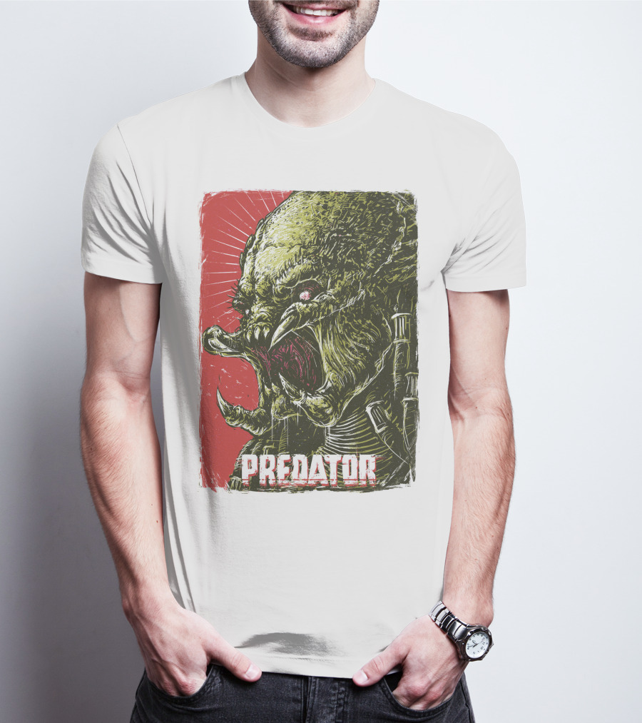 Predator Alien Creature Stylized Artwork Vintage Film T-Shirt