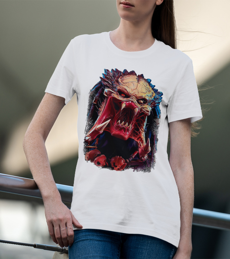 Predator Alien Creature Roaring Face T-Shirt
