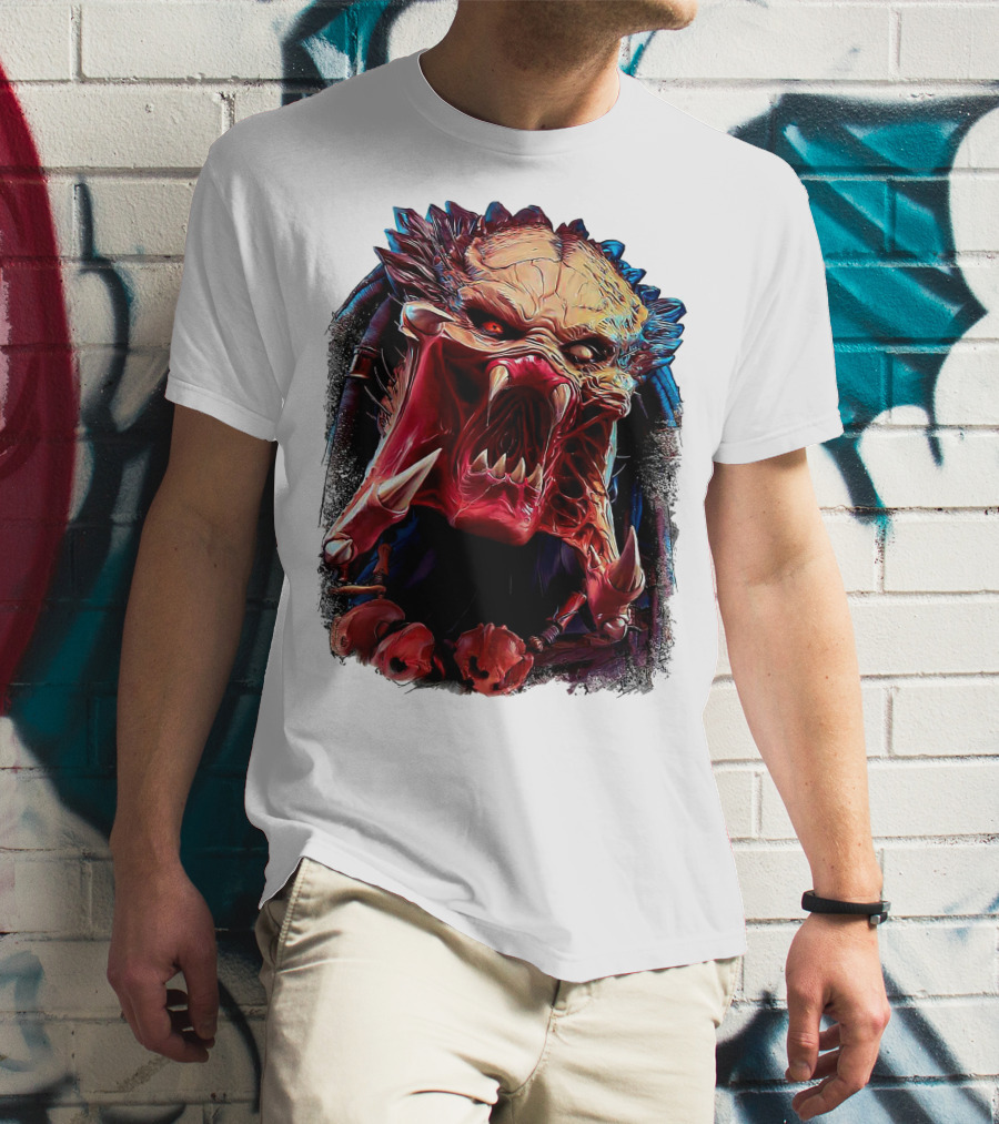 Predator Alien Creature Roaring Face T-Shirt