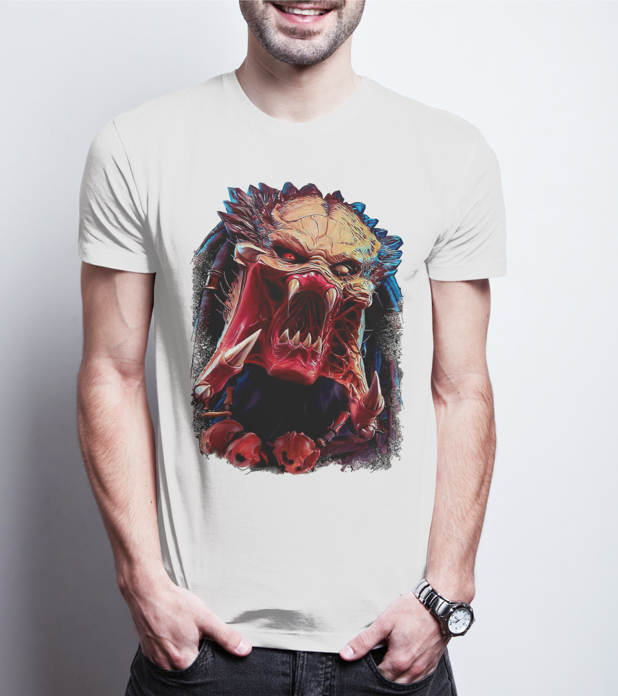 Predator Alien Creature Roaring Face T-Shirt