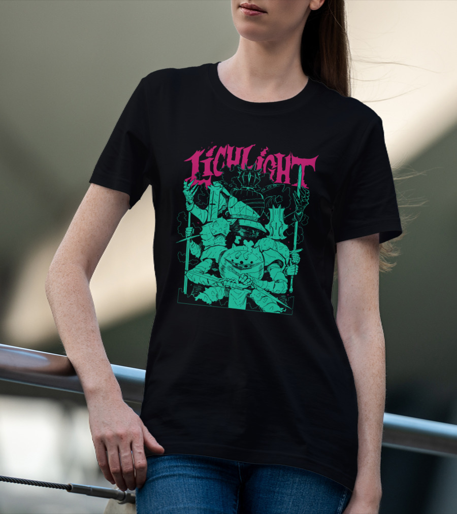 Lichlight Medieval Knight Skeleton Warrior T-Shirt
