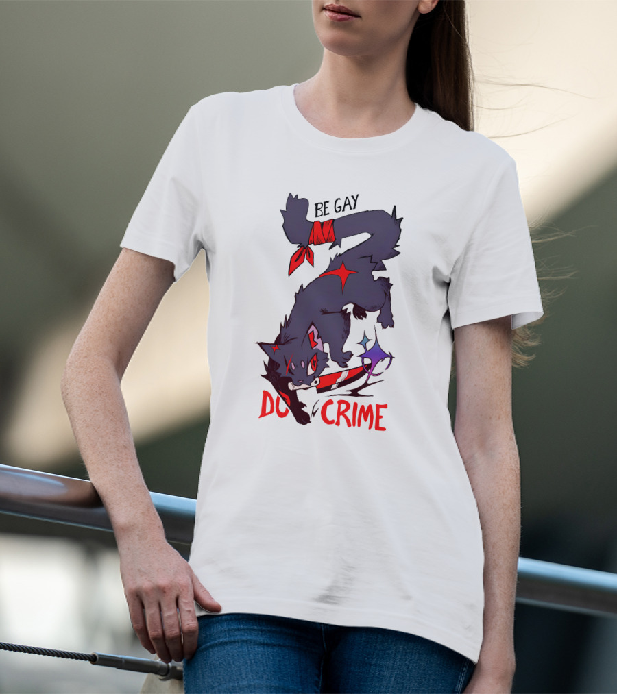 Saltmalkin Merch Laney Be Gay Do Crime Cat T-Shirt