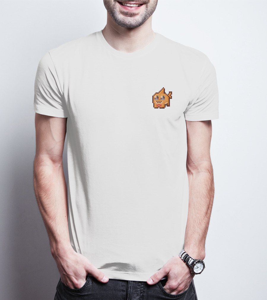 The Click Merch Pixel Mango Character Tee White T-Shirt