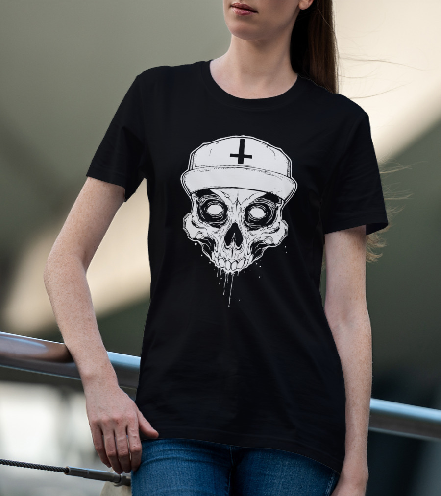 Skull With Cross Hat Salmo Skull T-Shirt
