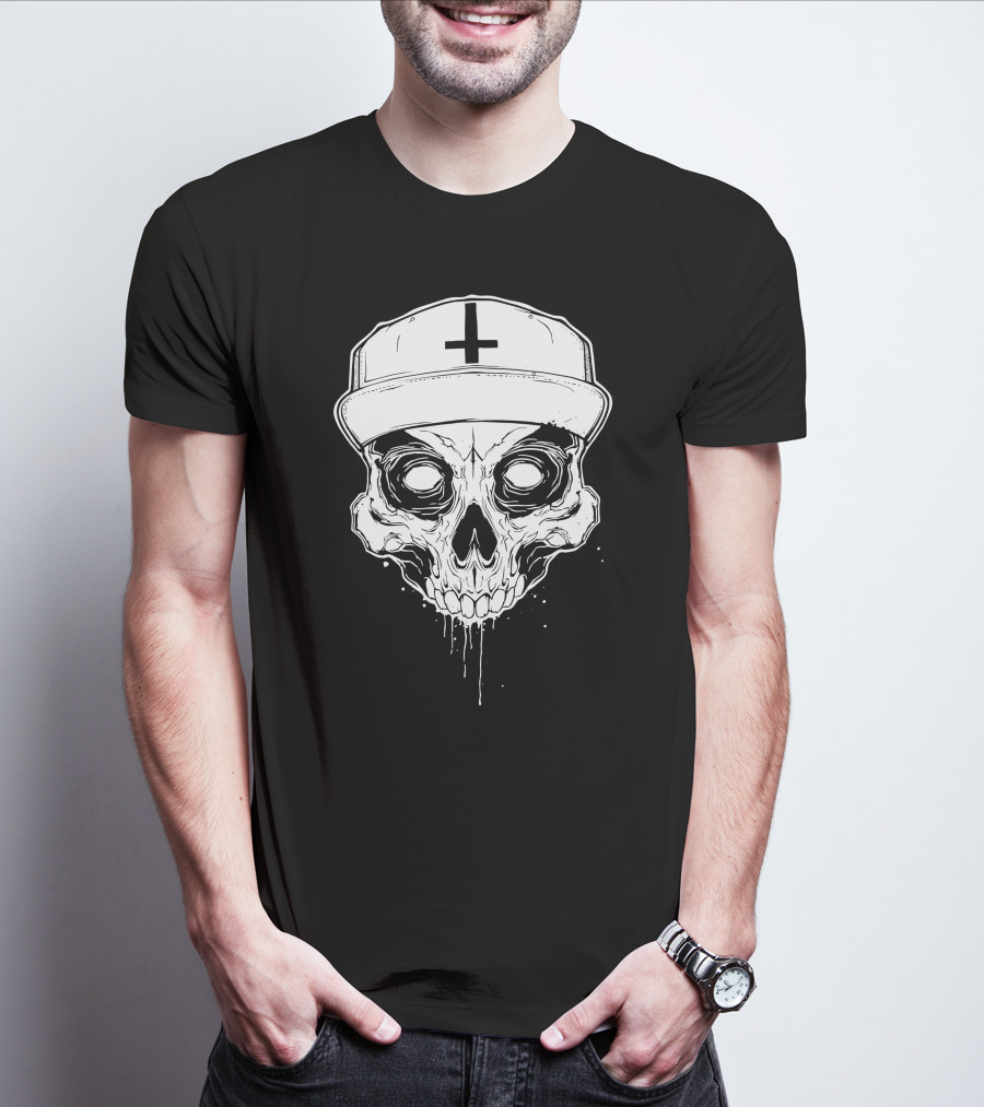 Skull With Cross Hat Salmo Skull T-Shirt