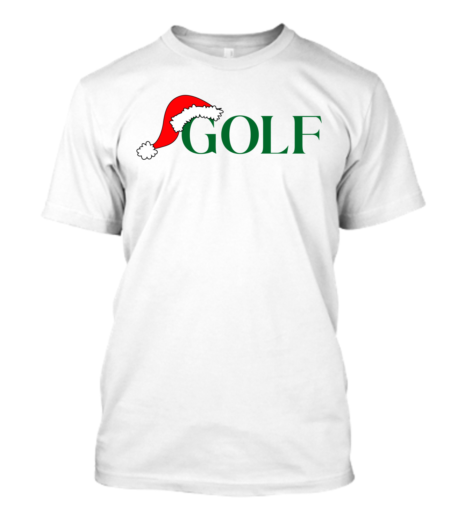 GOLF Santa Hat Green Letters T-Shirt