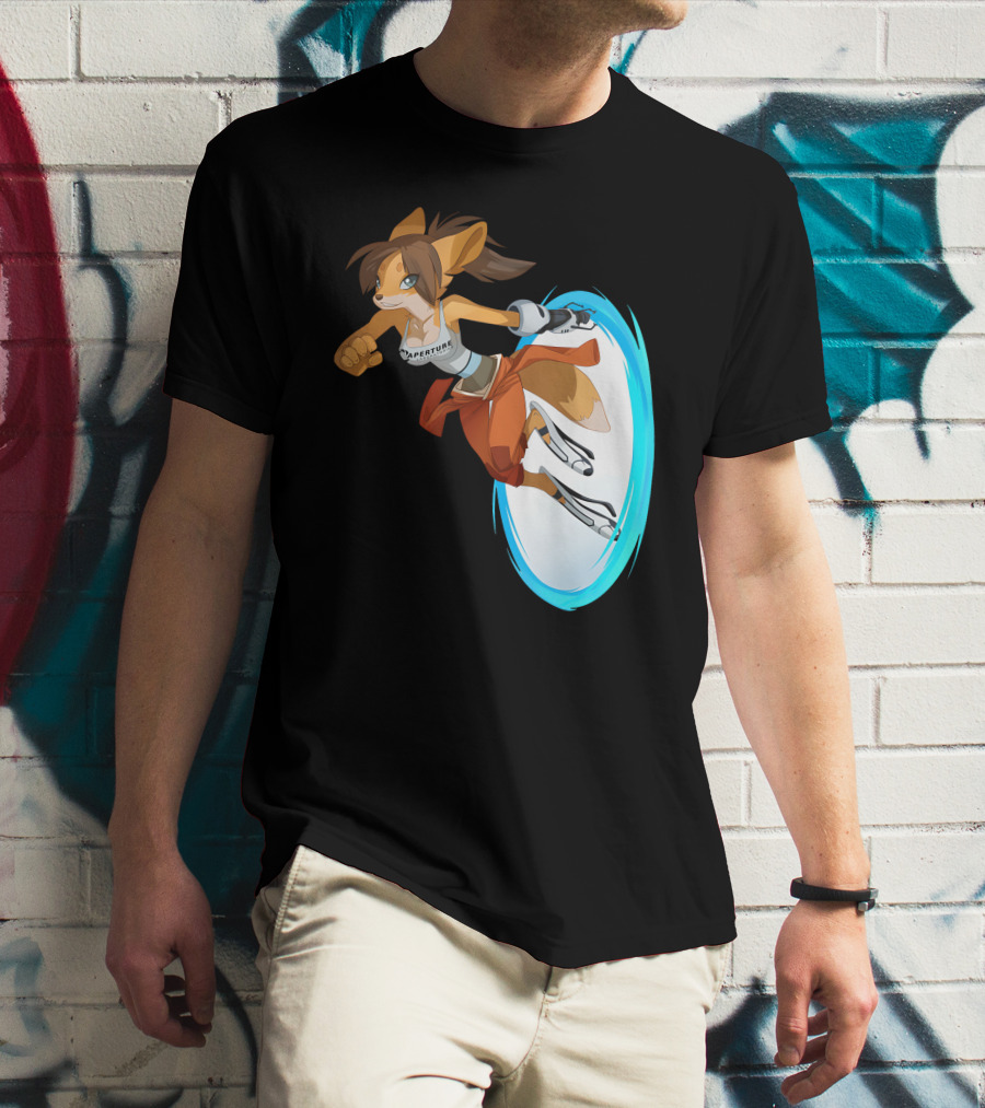 Sajira Aperture Laboratories Fox Chell Stormi Folf Portal Character T-Shirt