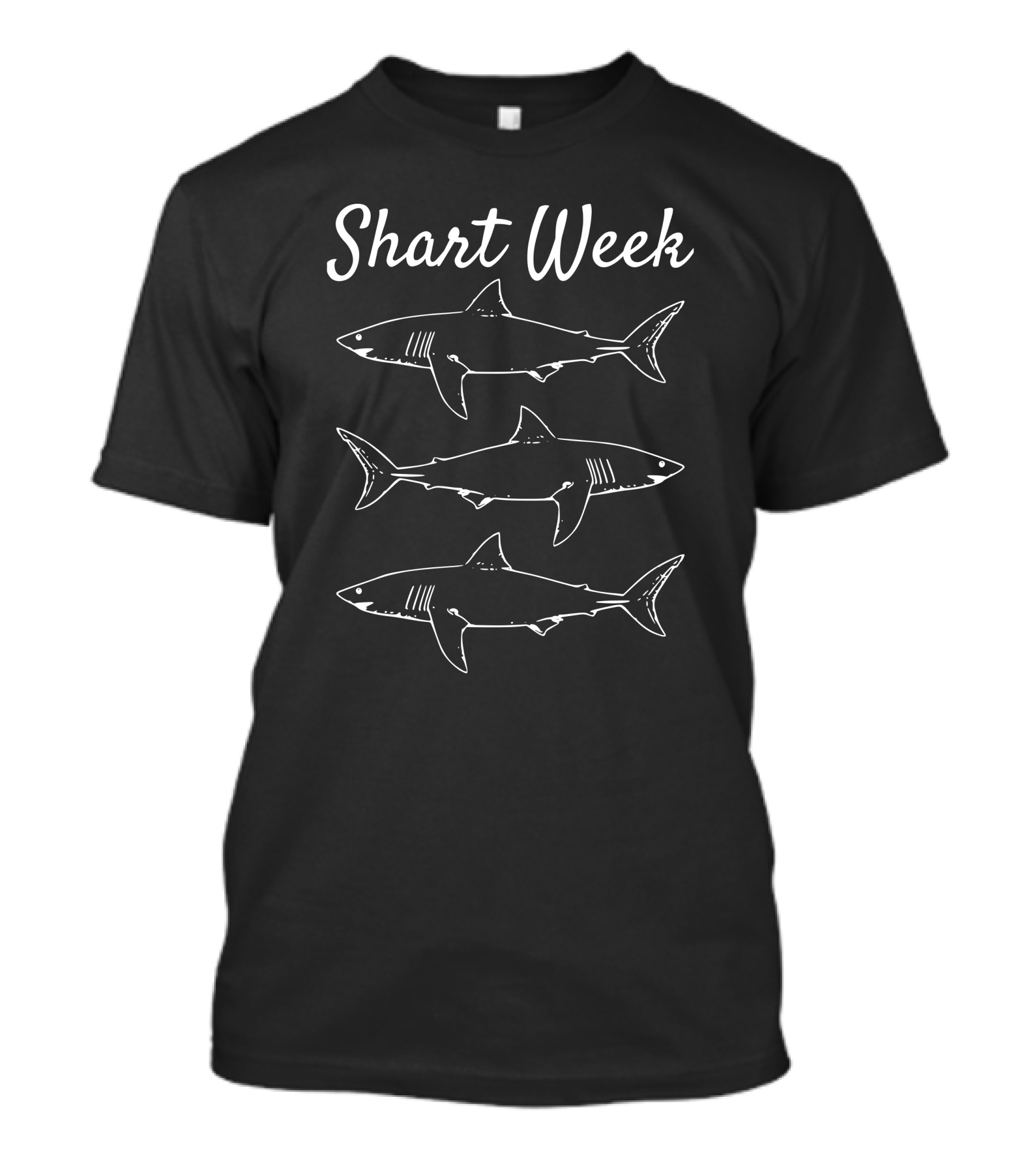 Shart Week Funny Shark Lovers Three Shark T-Shirt