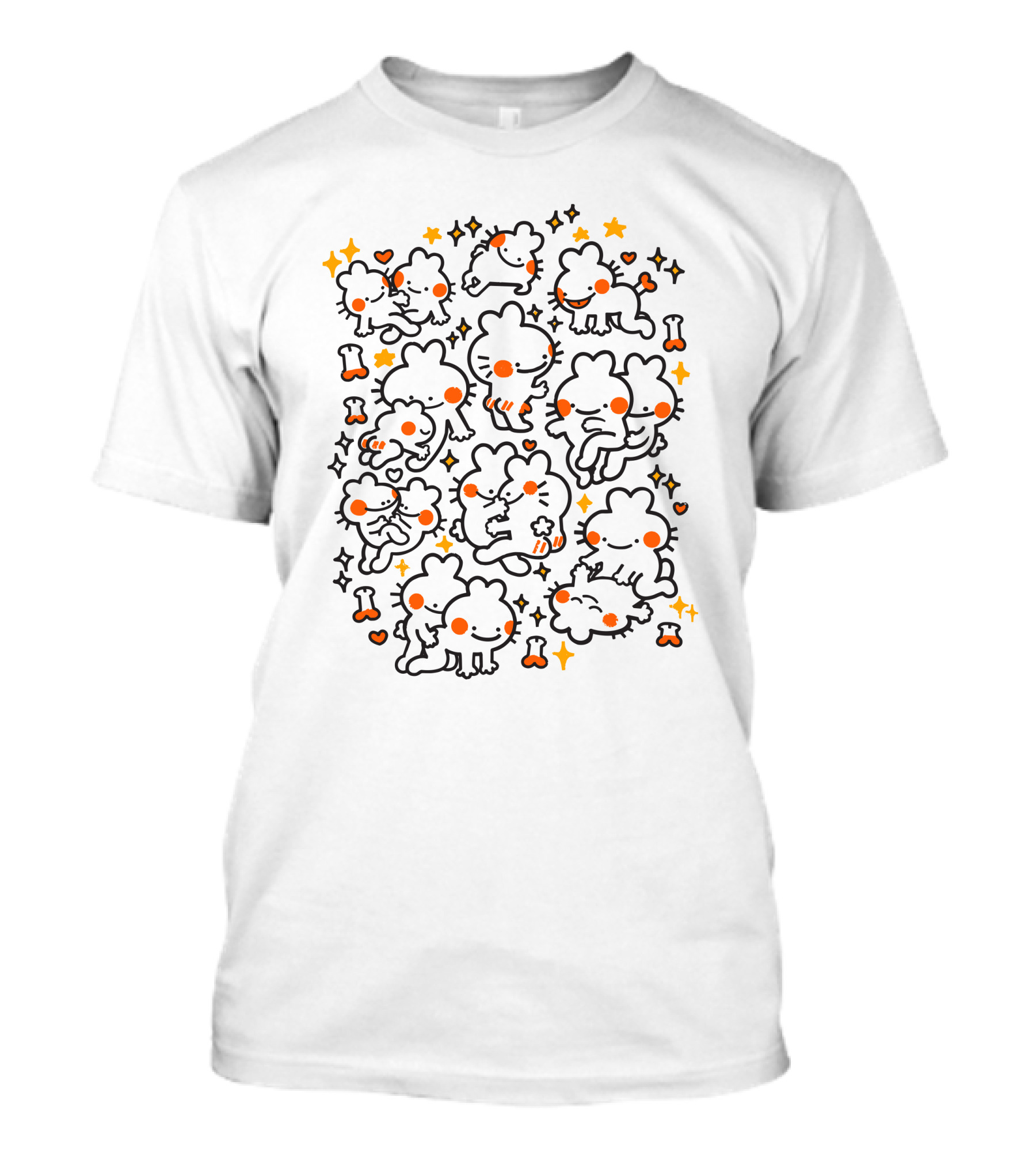 Bunnysutra 2 Cute Bunny Poses With Stars And Hearts T-Shirt