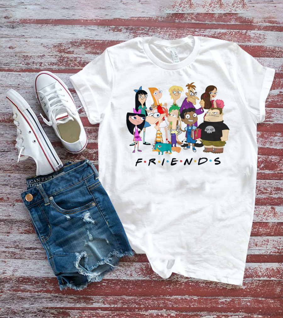 Phineas And Ferb Friends Cast With Iconic Friends T-Shirt