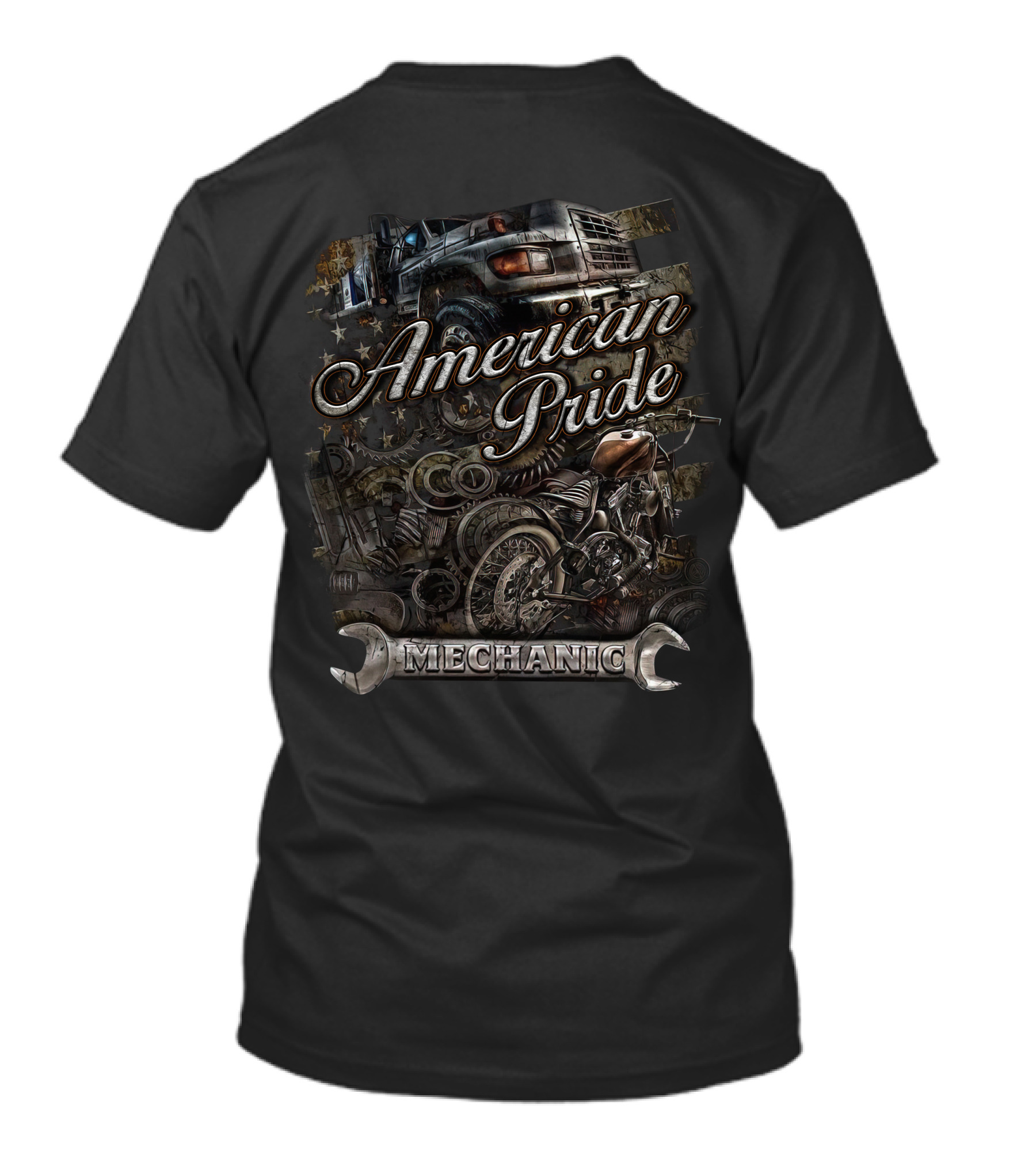 American Pride Mechanic Truck Motorcycle T-Shirt