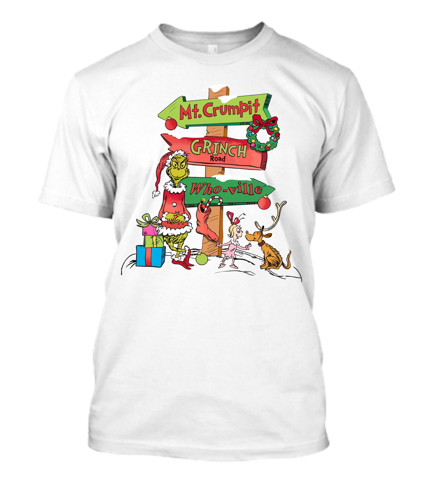 Merry Christmas Grinch Mt. Crumpit Grinch Road Who-ville T-Shirt