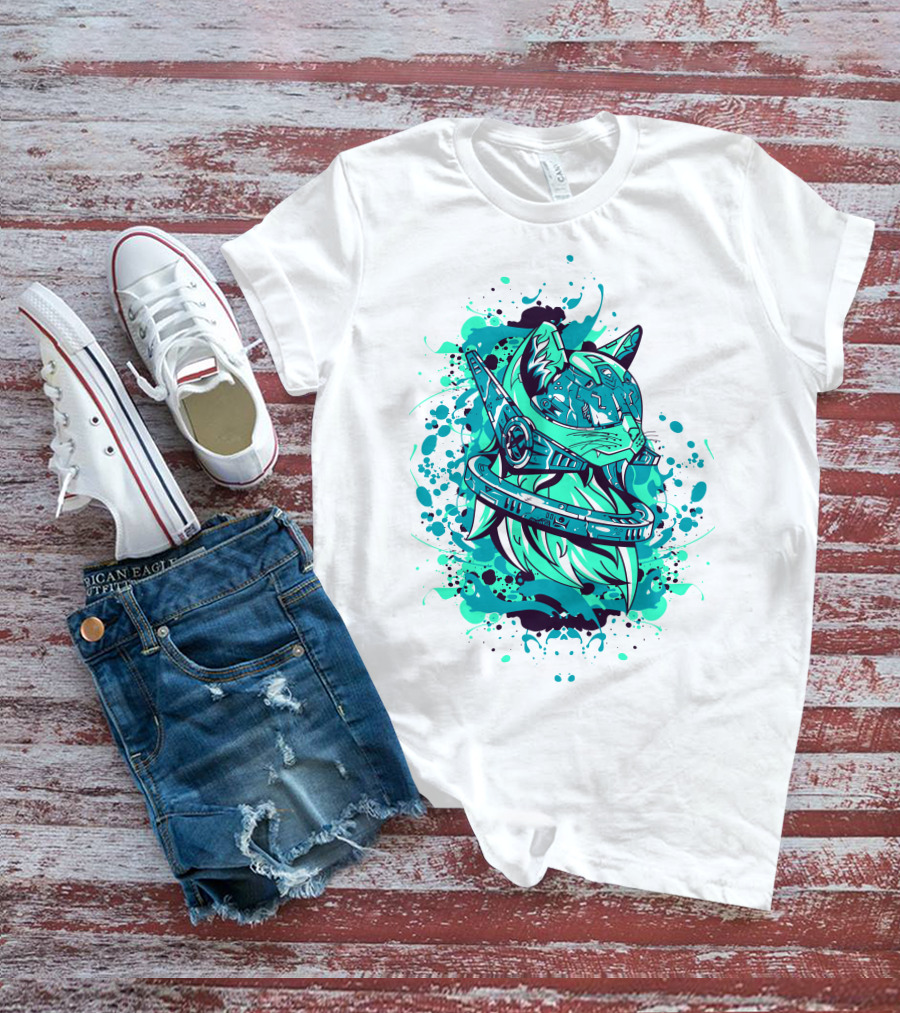 Future Cat Cybernetic Space Explorer T-Shirt