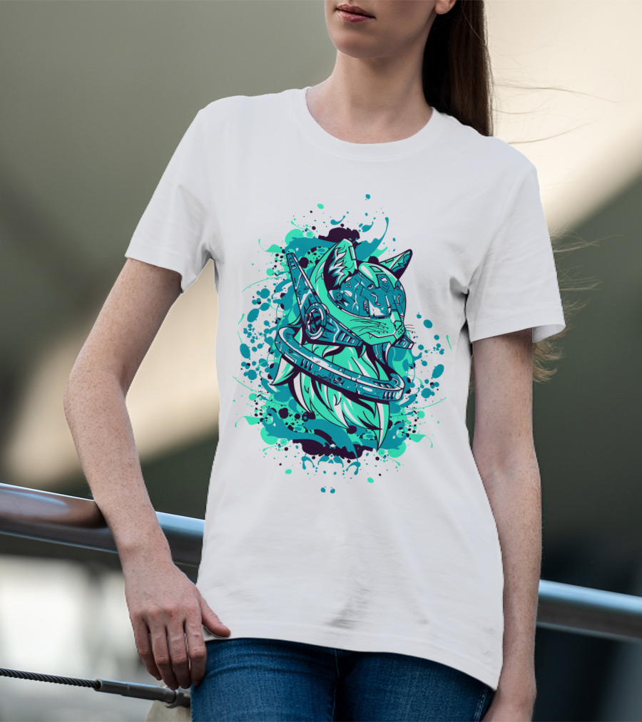 Future Cat Cybernetic Space Explorer T-Shirt