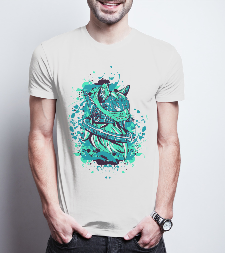 Future Cat Cybernetic Space Explorer T-Shirt