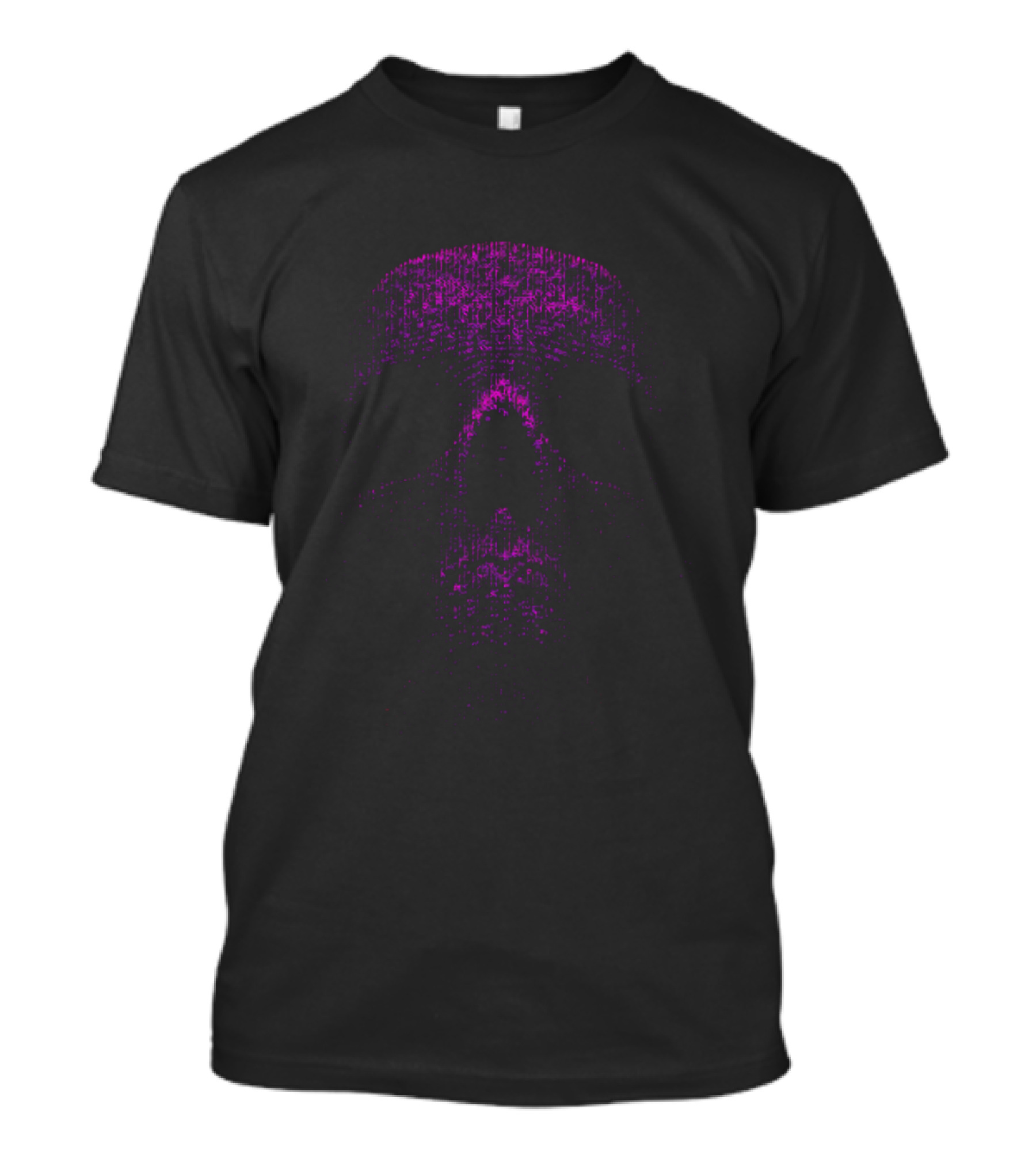 Skull Message Digital Matrix Purple Skull T-Shirt