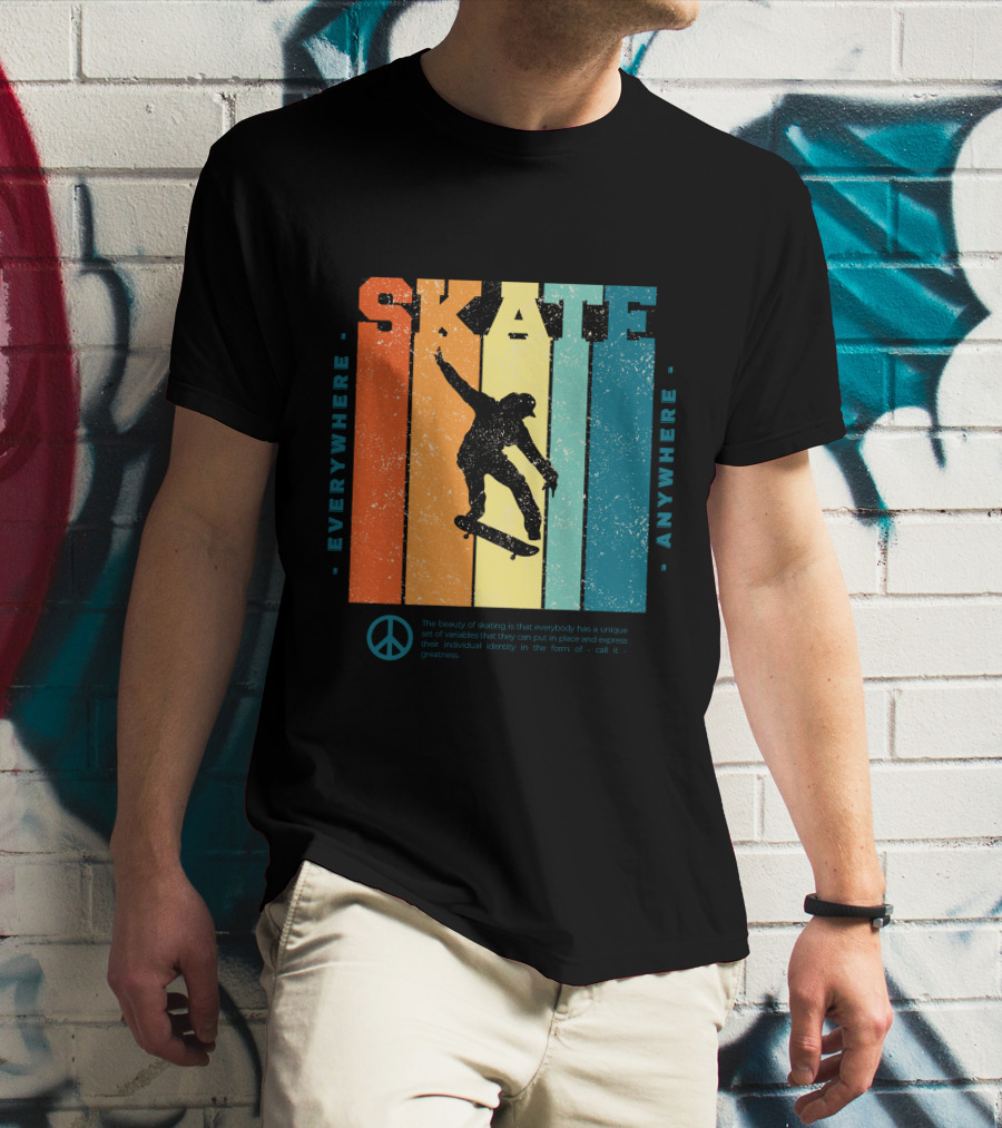 SKATE Everywhere Anywhere Peace T-Shirt