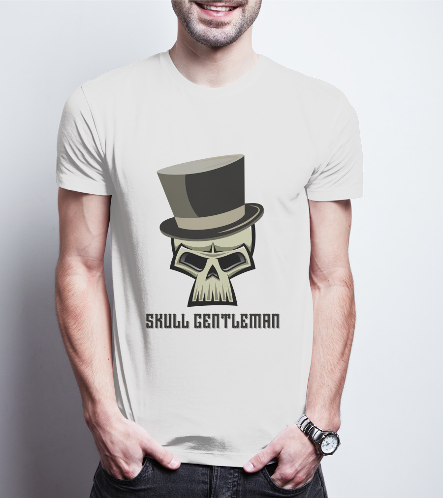 Skull Gentleman Noble Top Hat T-Shirt