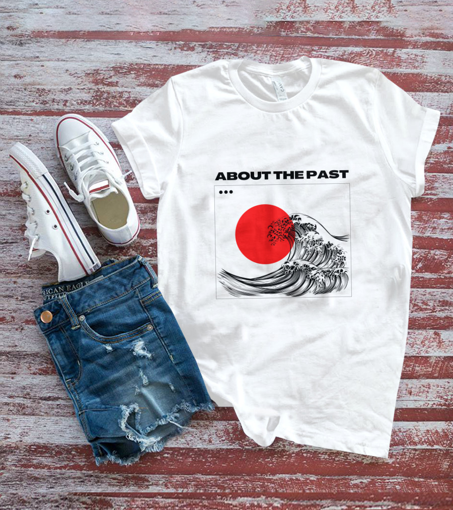 About The Past Red Sun And Great Wave T-Shirt