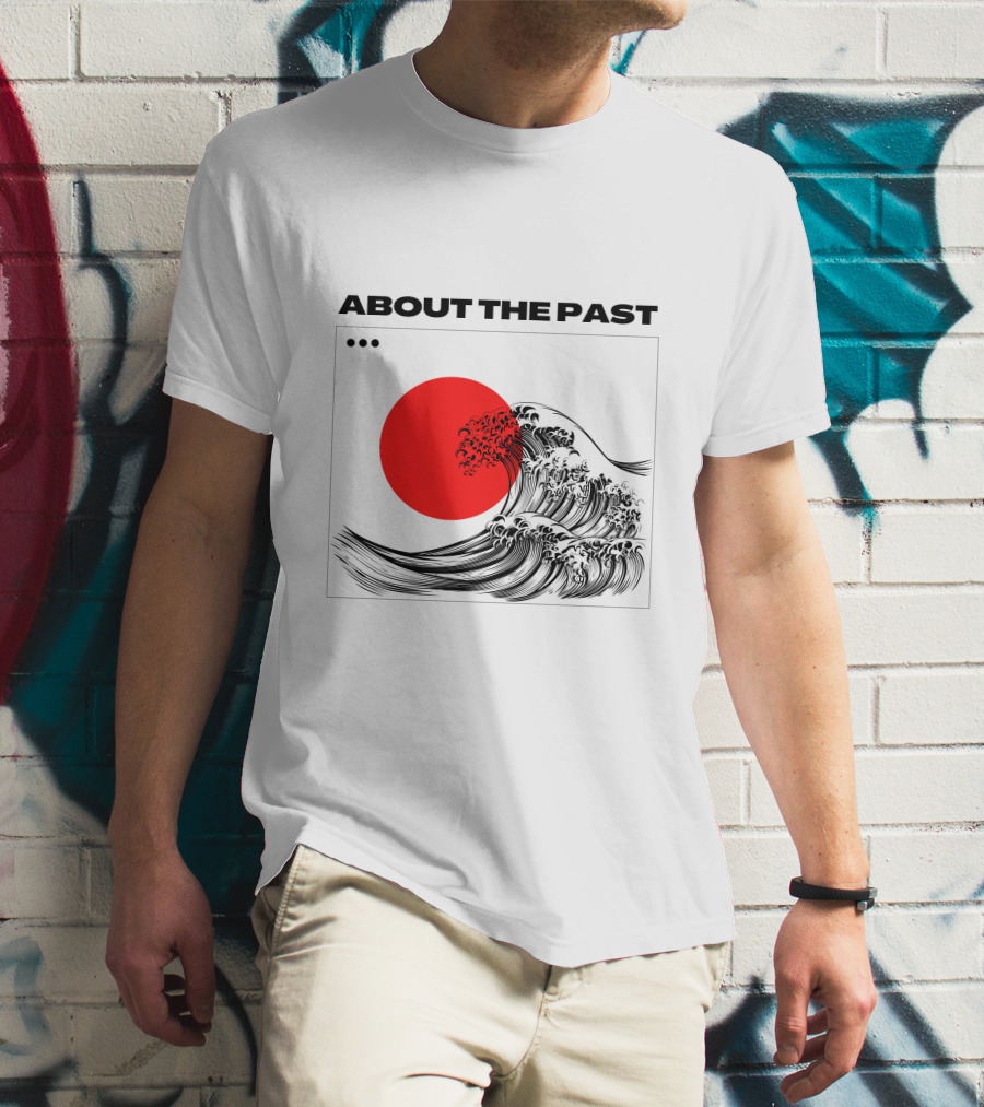 About The Past Red Sun And Great Wave T-Shirt