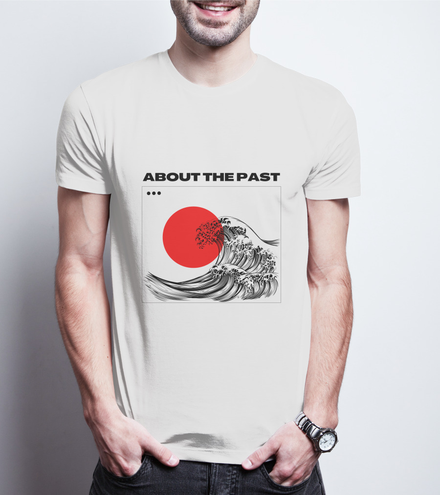 About The Past Red Sun And Great Wave T-Shirt