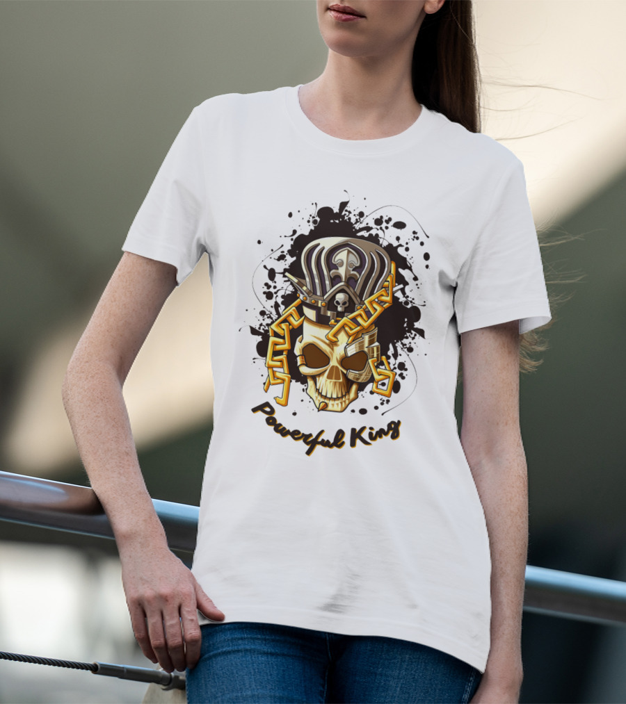 Powerful King Skull With Crown And Chains T-Shirt