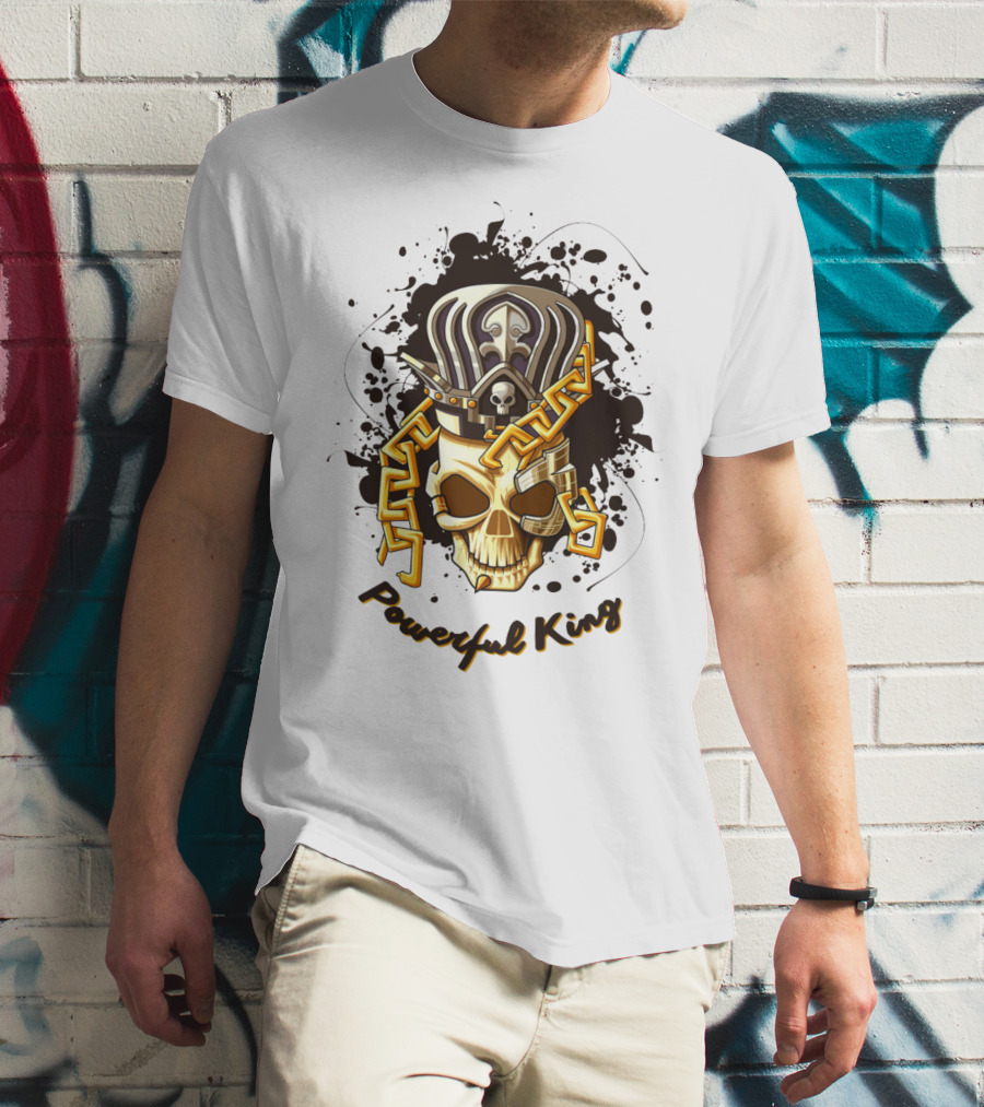 Powerful King Skull With Crown And Chains T-Shirt