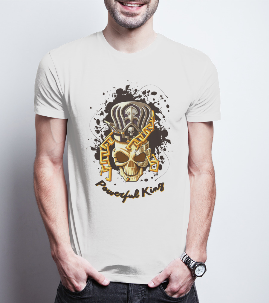 Powerful King Skull With Crown And Chains T-Shirt