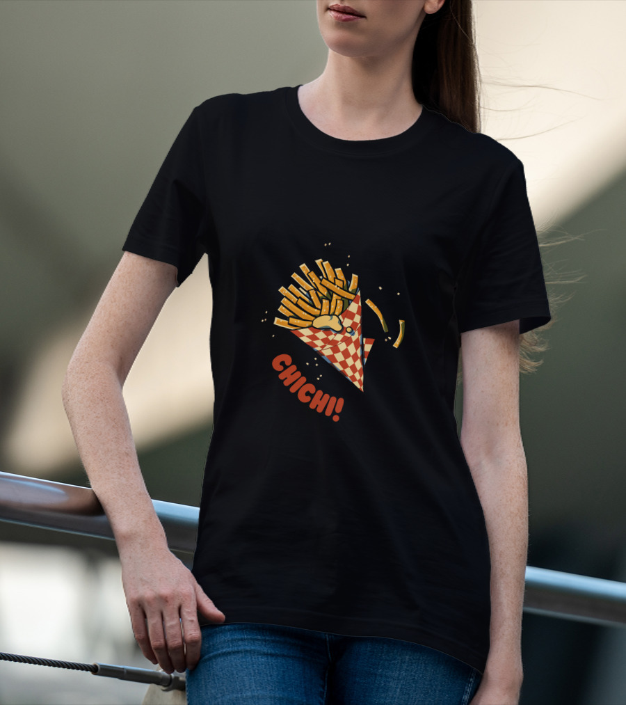 CHI CHI French Fries Cone Explosion Checkered Wrapper T-Shirt