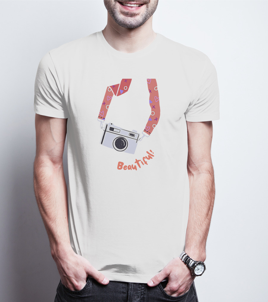Beautiful Camera With Heart Strap T-Shirt