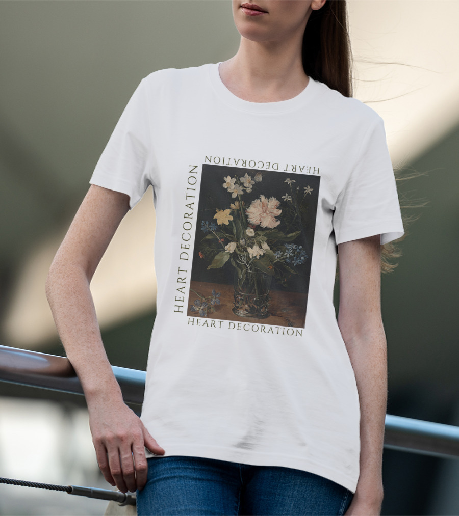 Heart Decoration Floral Vase Art Heart Decoration T-Shirt