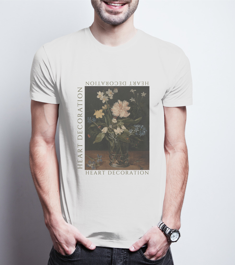 Heart Decoration Floral Vase Art Heart Decoration T-Shirt