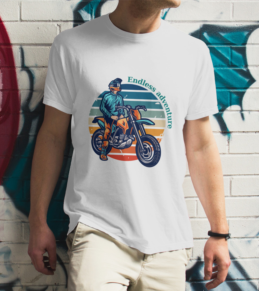 Endless Adventure Retro Motorcycle Rider T-Shirt