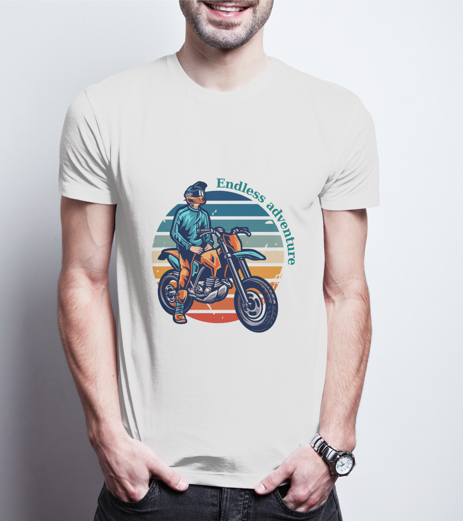 Endless Adventure Retro Motorcycle Rider T-Shirt
