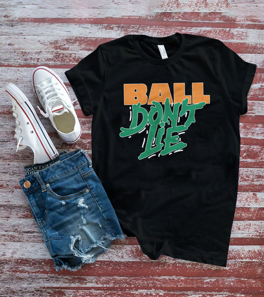 Ball Don't Lie Two-Tone Bold Typography T-Shirt