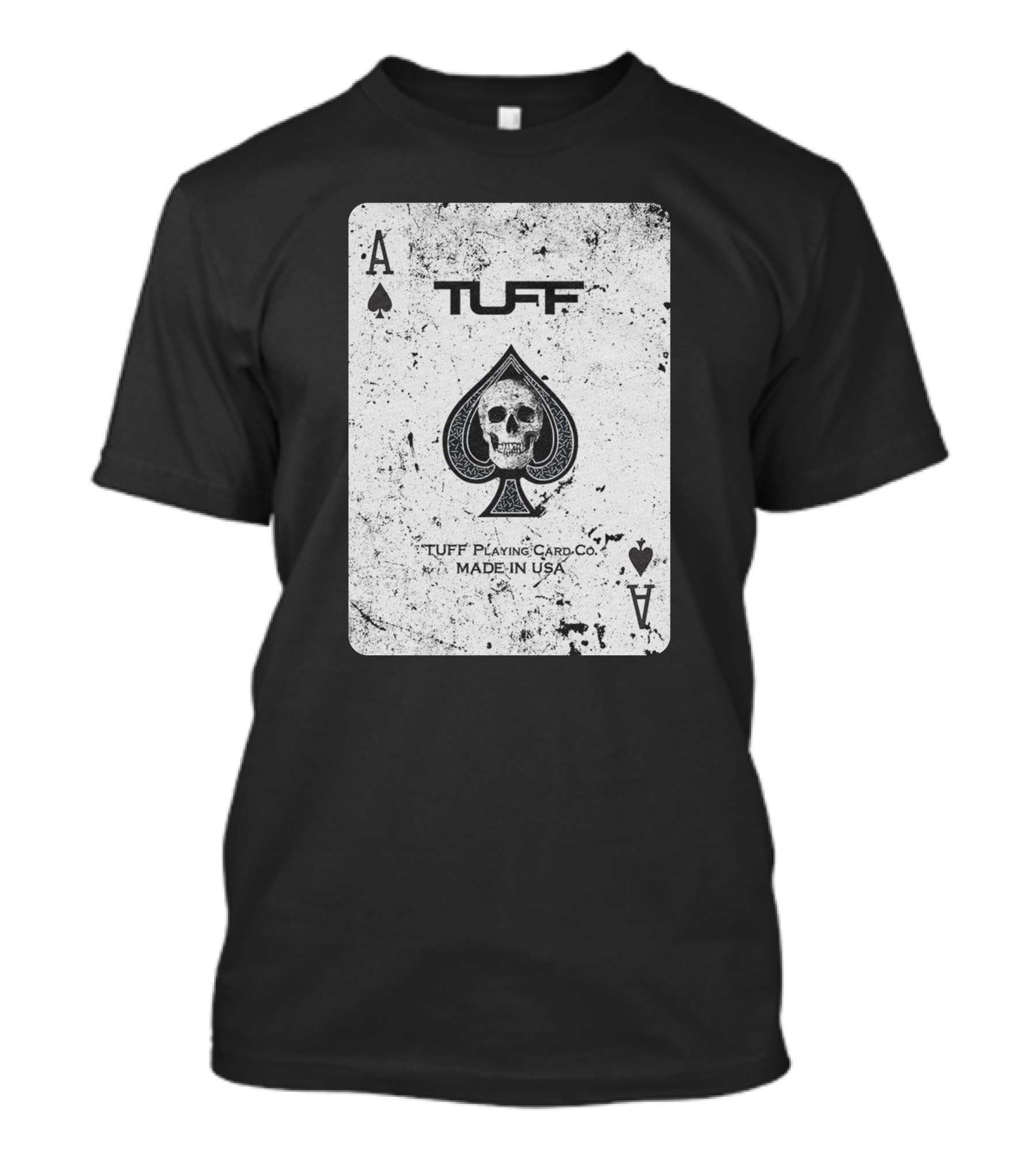 Ace Of Spades Skull Design Tuff Playing Card Co. Made In USA T-Shirt