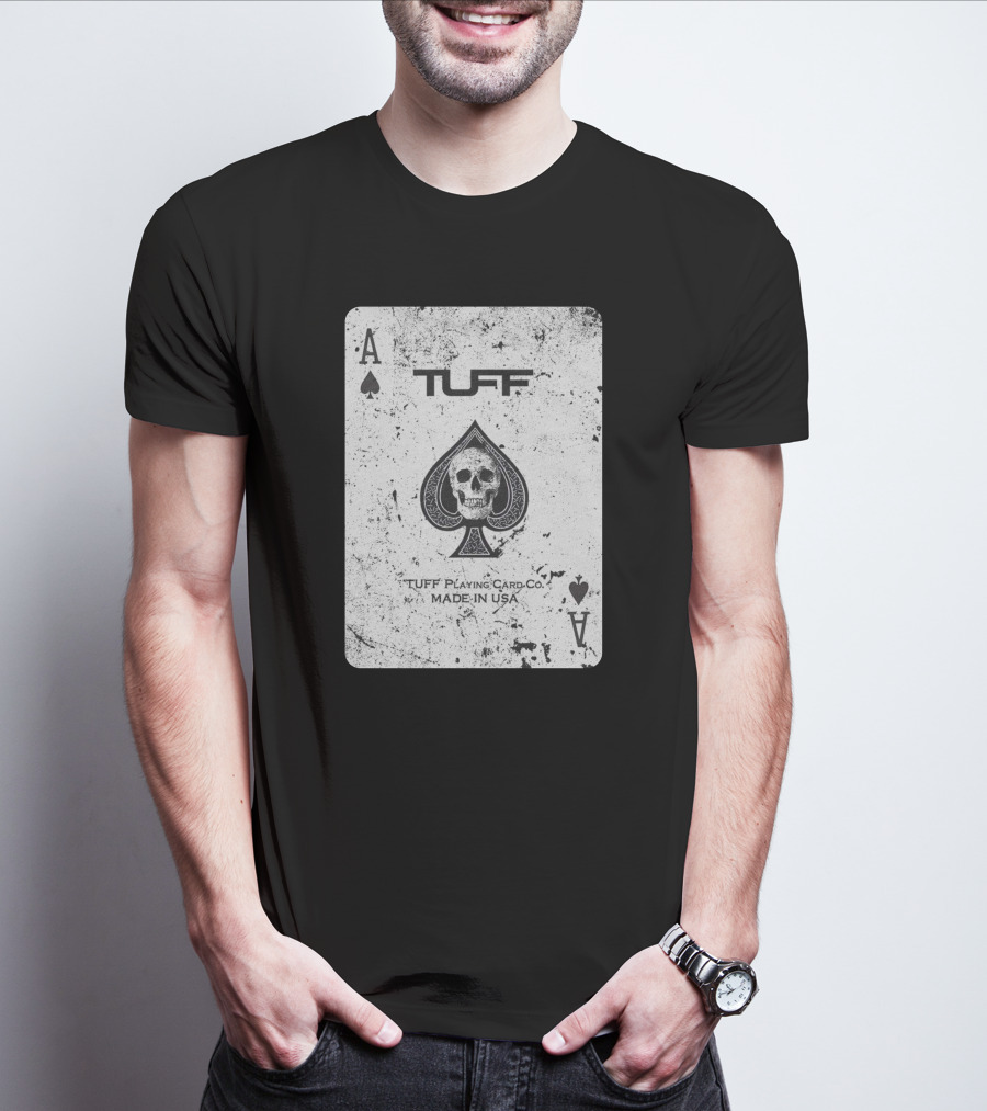Ace Of Spades Skull Design Tuff Playing Card Co. Made In USA T-Shirt