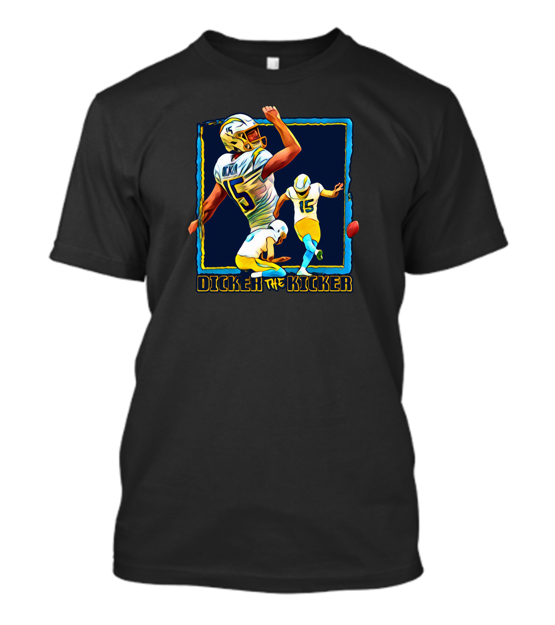 Dicker The Kicker Football Action Number 15 T-Shirt