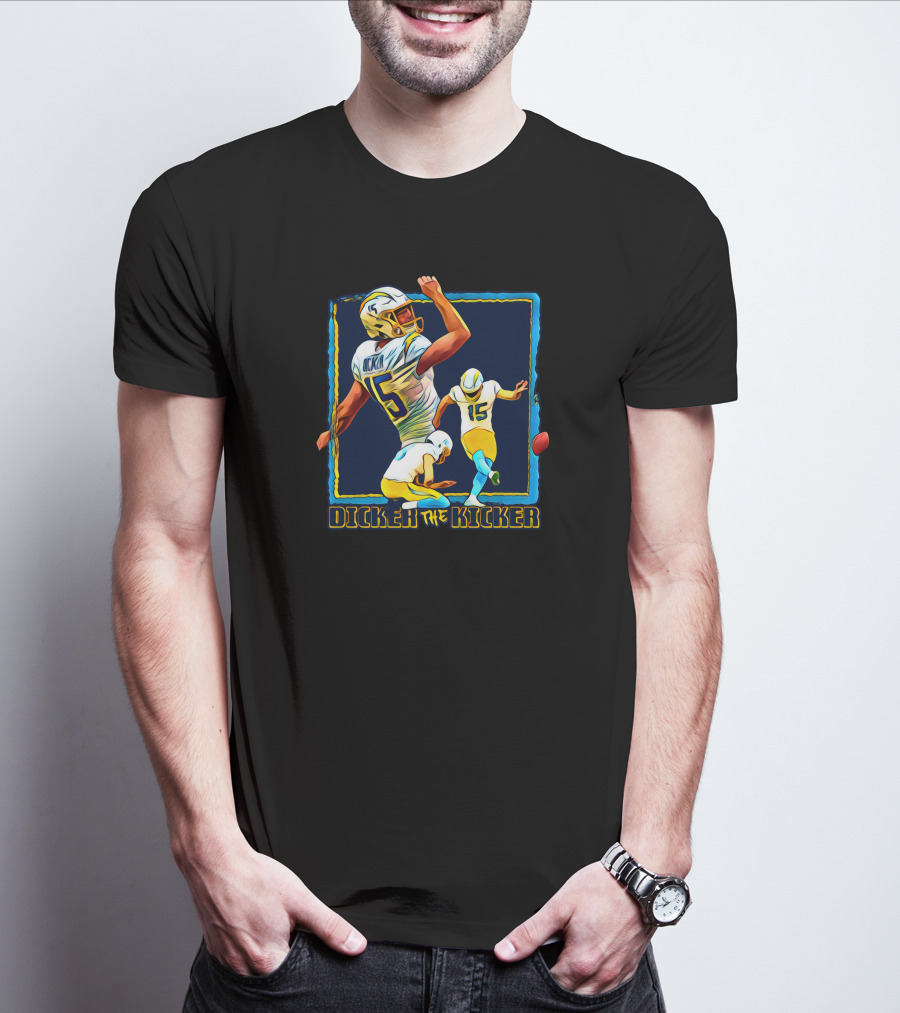 Dicker The Kicker Football Action Number 15 T-Shirt