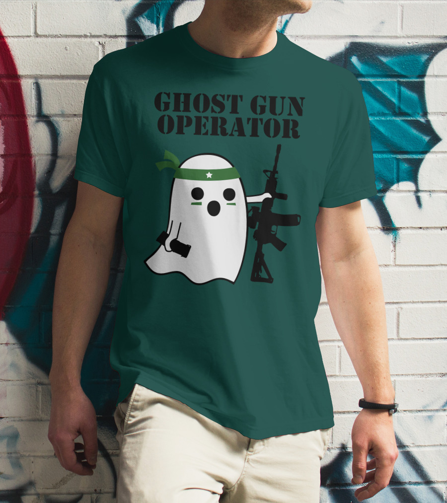 Ghost Gun Operator Ghost With Bandana And Rifle T-Shirt