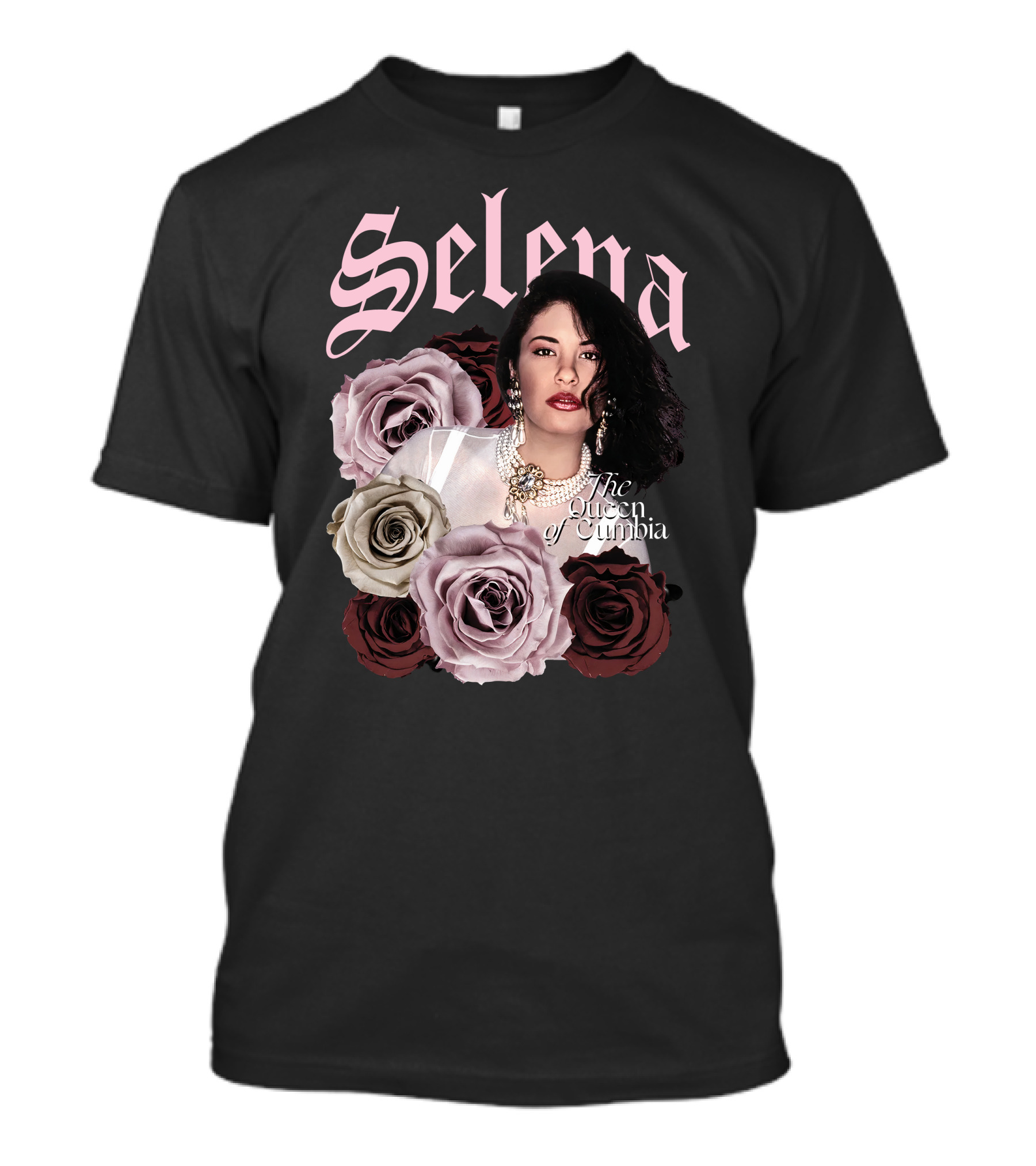 Selena The Queen Of Cumbia Surrounded By Floral Roses T-Shirt