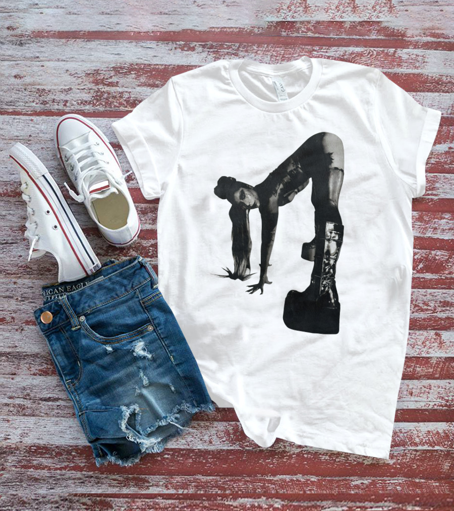 Lady Gaga Chromatica Black And White Striking Pose Platform Boots T-Shirt