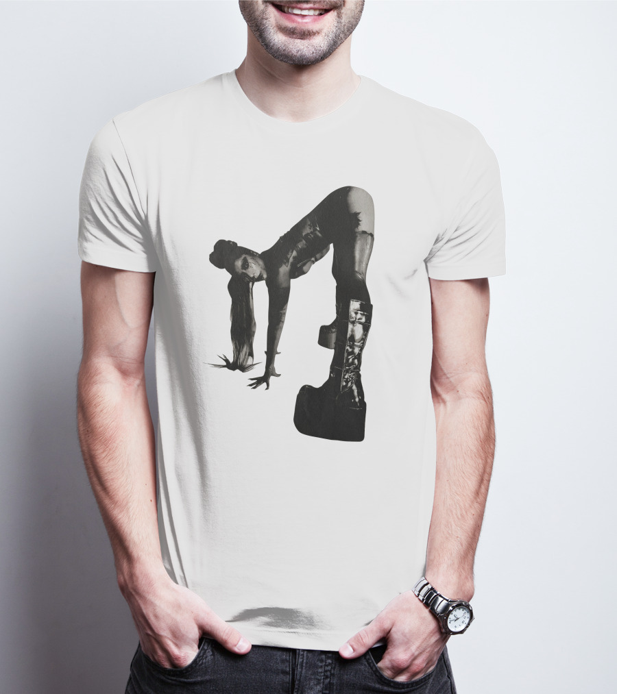 Lady Gaga Chromatica Black And White Striking Pose Platform Boots T-Shirt
